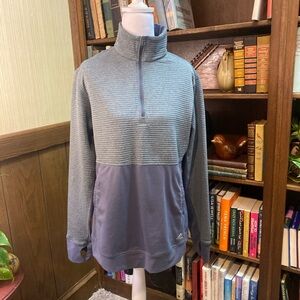 Adidas Women’s Gray quarter neck  zip up pullover with thumb notches and pockets